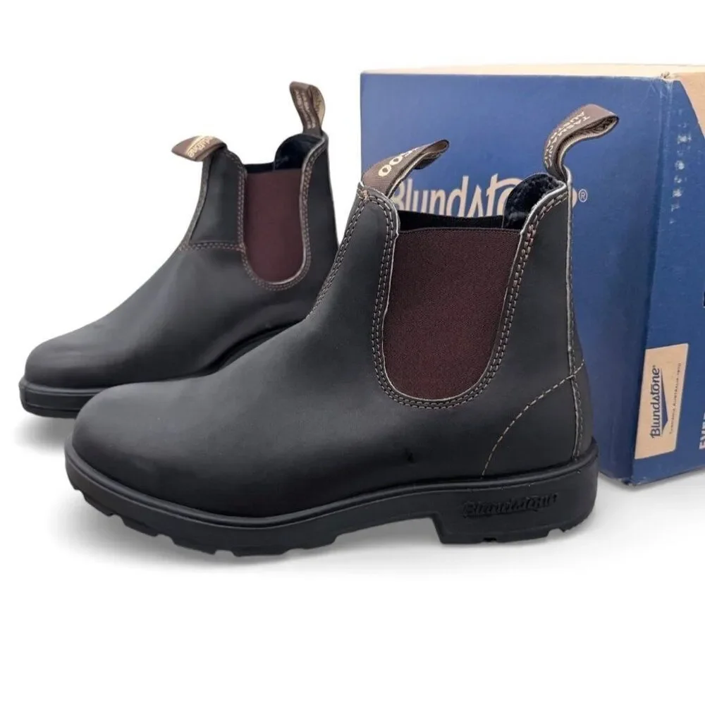 Blundstone 500 Stout Brown Leather Chelsea Boot AU 7.5